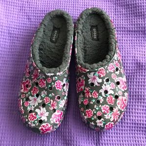 Crocs Freesail Graphic Lined Clogs | Multi Floral/Slate Grey | NWOT HTF | Size 8